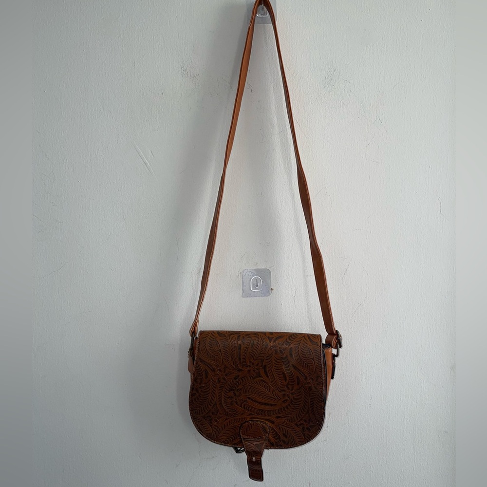 Nu G Tooled Vegan Leather Shoulder or Crossbody Purse - AS IS